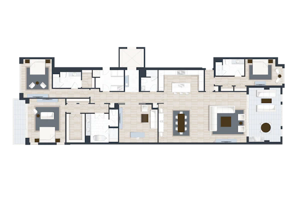 Caretta Building B Unit B203 floor plan - 3 Bedroom standard residence