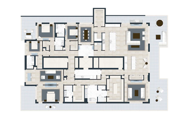 Caretta Building B Unit B501 floor plan - 4 Bedroom premium ground floor