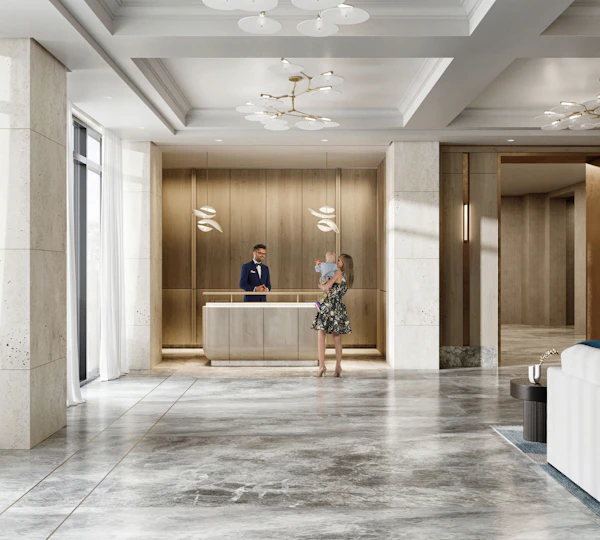 Grand lobby at Caretta Juno Beach condominiums